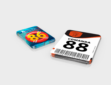 Comanda com Dados Variáveis em PVC 0,5mm Fosco Frente e Verso 8,5x11,4cm - 4x0 - 1 unid