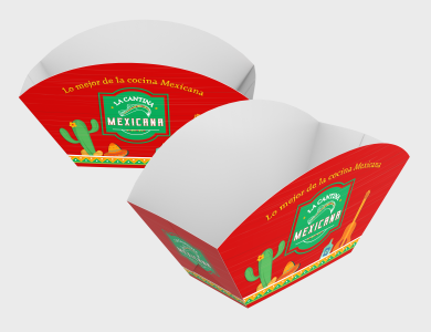 Embalagem Multiuso Barca Papel Alimentício 270g com Película Antigordura 7,5x6x8cm - 4x0 - 250 unid