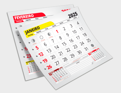 Bloco de Calendário 2026 para Folhinha Simples 18x15,5 cm - 500 unid
