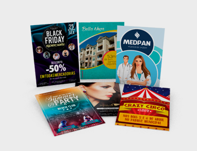 Cartaz Couchê Fosco 170g Sem Verniz 45x21cm - 4x4 - 5 unid