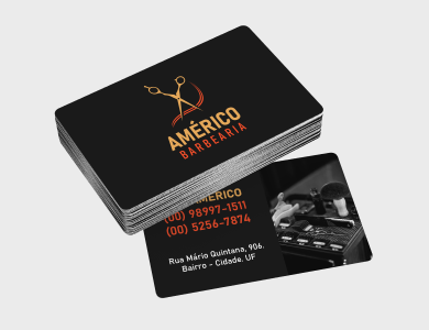 Cartão de Visita com 4 Cantos Arredondados Couchê 250g Verniz Total Frente 9x5cm - 4x0 - 500 unid