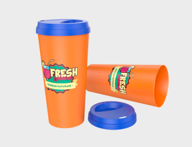 Copo Caldereta Eco com Tampa Café 520ml - 1 Cor de Impressão - 1x1 - 50 unid