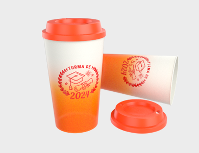 Copo Twister Degradê com Tampa Café 575ml - 1 Cor de Impressão - 1x1 - 1000 unid
