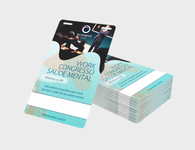 Credencial com Dois Furos Presilha Supremo 300g Sem Verniz 10x15 cm - 4x4 - 100 unid