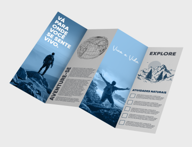 Folder com 3 Dobras Couchê 120g Sem Verniz 10x29,7cm - 4x4 - 500 unid