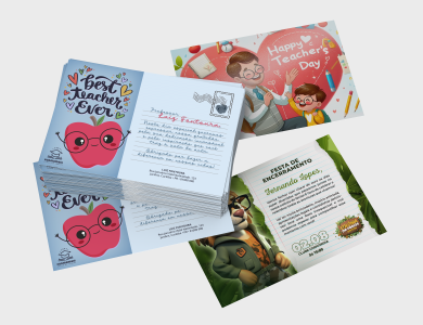 Convites e Postais com Dados Variáveis Supremo 300g Verniz Total Frente 10x15cm - 4x1 - 1 unid