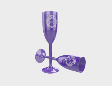 Taça de Champagne 215ml - 1 Cor de Impressão - 1x1 - 10 unid