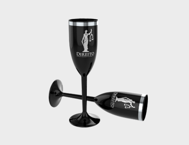Taça de Champagne com Borda Metalizada 215ml - 1 Cor de Impressão - 1x0 - 25 unid
