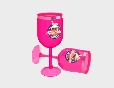 Taça de Vinho com Borda Metalizada 290ml - 1 Cor de Impressão - 1x1 - 50 unid